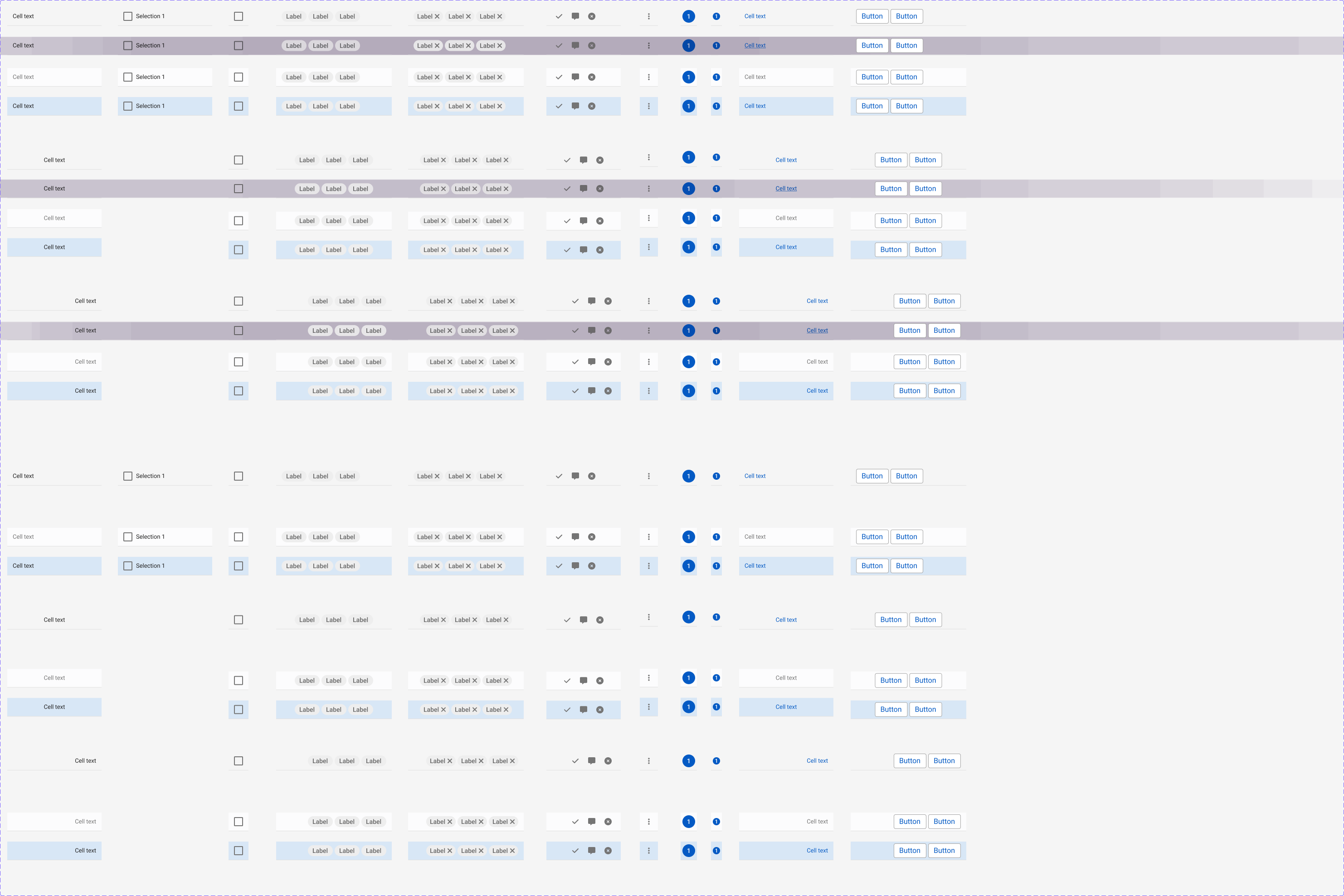 Table component and variants